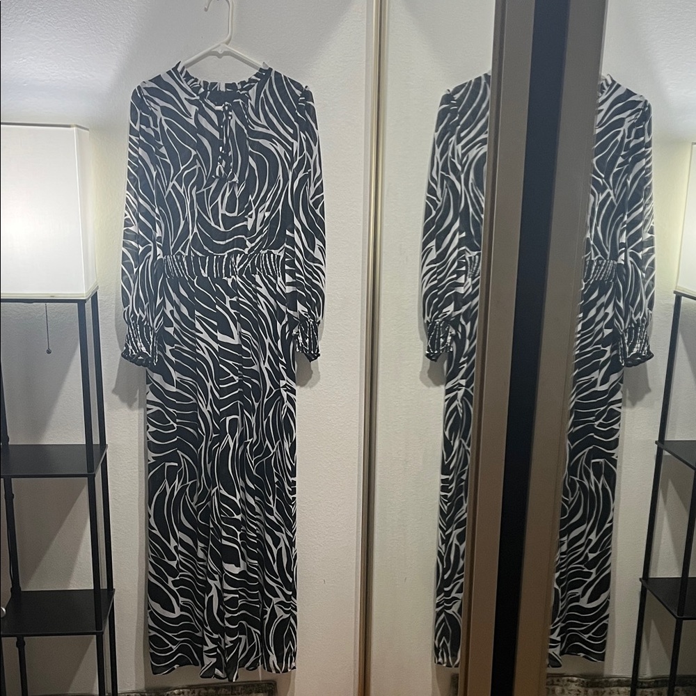 Black and White Zebra Print Jumpsuit